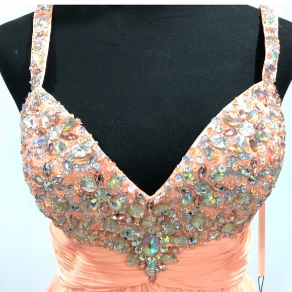 BNWT Nina Canacci beaded chiffon gown - Picture 2 of 14